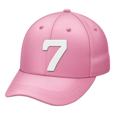 pink cap with number “7” on it sticker