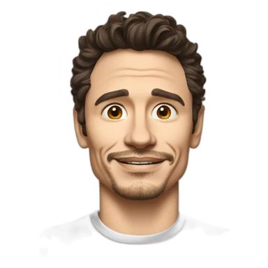 james franco cartoon wearing tee sticker
