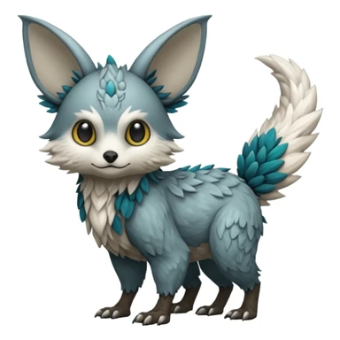 Skogen-Labubu-Trico-Fakémon-hybrid-creature (full body)  sticker