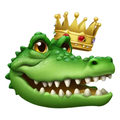 a crocodile with crown sticker