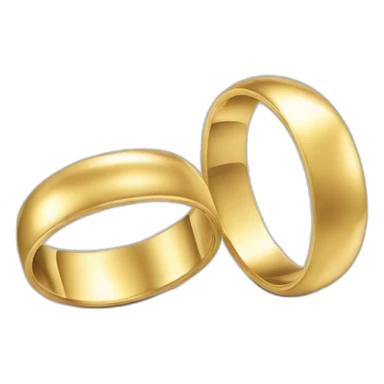 simple 3d gold wedding rings sticker