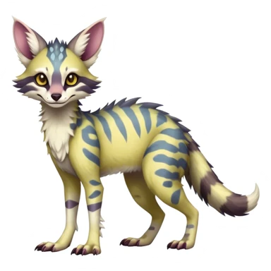 Feral Rare Fantasy light vibrant pastel warm-colored Vernid-Sergal-Genet-species by LiLaiRa, random markings, tufted ears, full body, 4 legs sticker