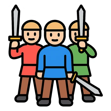 group of men with swords sticker