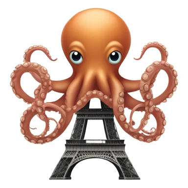 Octopus Eiffel Tower sticker