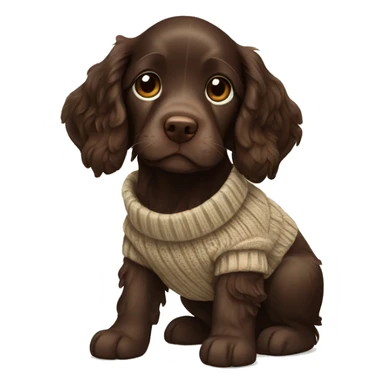 Boykin spaniel puppy wearing sweater  sticker