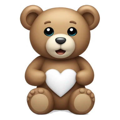 Teddy bear with a white heart sticker