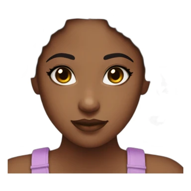 dark brown girl space buns brown eyes sticker