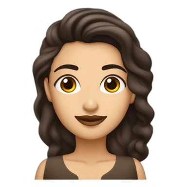 Una mujer blanca ondulada con ojos café cabello café con un hombre peli negro con cejas gruesas y peinado sticker