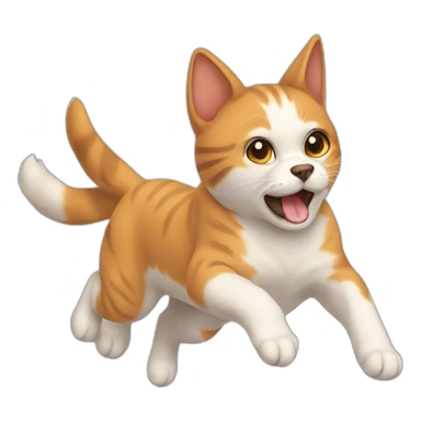Flying dog rating cat sticker
