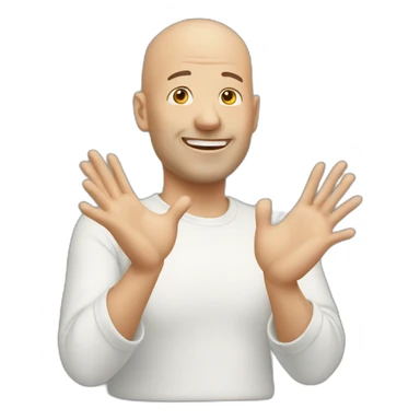 Bald Man claping your hands sticker