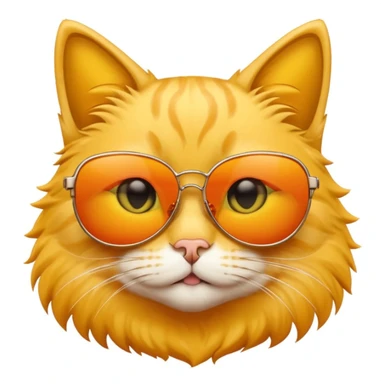 a cat wearing sunglasses, yellow background sticker