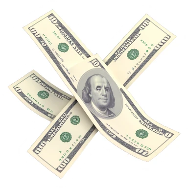 three 100 dollar bills sticker