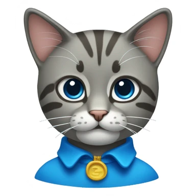 Gato con lazo azul  sticker