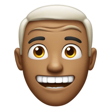 Apple style emoji of a Nervous laughing man sticker