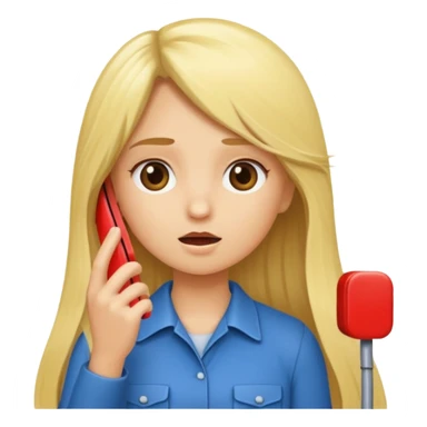 blonde cartoon girl long hair calling timeout sticker