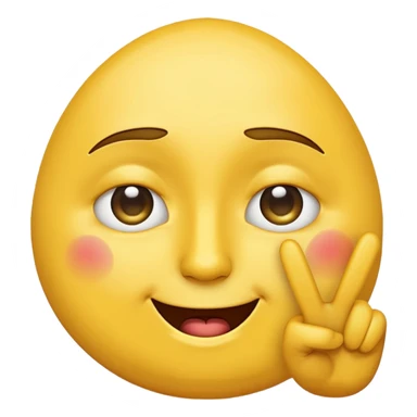 yellow emoji face with peace sign raised, teardrop under one eye, subtle scowl mixing sadness and anger sticker