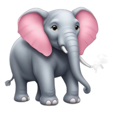 Éléphant rose avec des rollers sticker