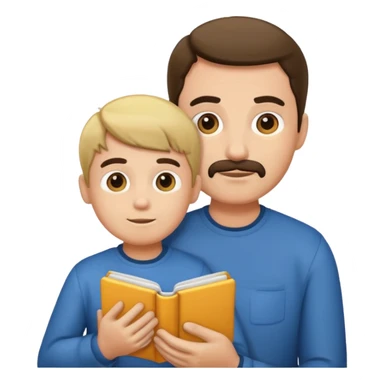 father and boy sticker