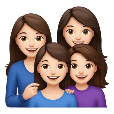 three brunette best friend girls sticker