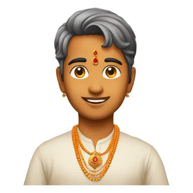 A pandit boy with tilak sticker