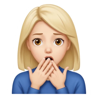 Shocked girl coveribg her mouth but enjoys the drama lowkey sticker