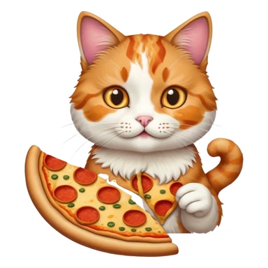 Cat eating pizza sticker