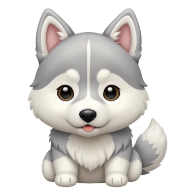 Chibi style Plush Siberian Husky  sticker
