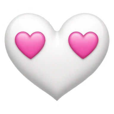 white heart + pink heart sticker
