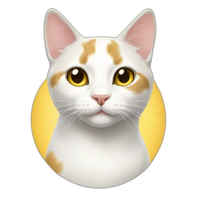 Yellow white black mix cat sticker