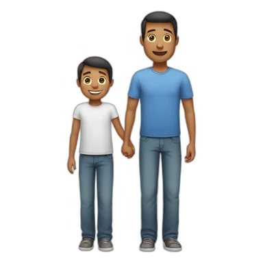 Dad holding a child whitw sticker