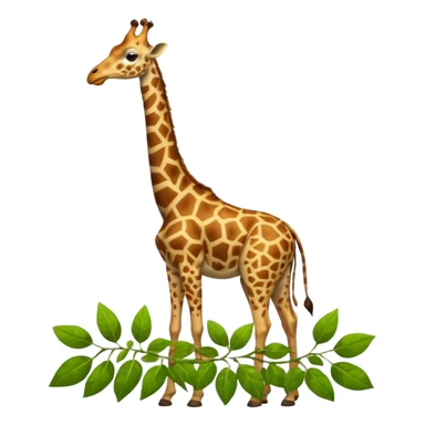 giraffe eating leaves sticker