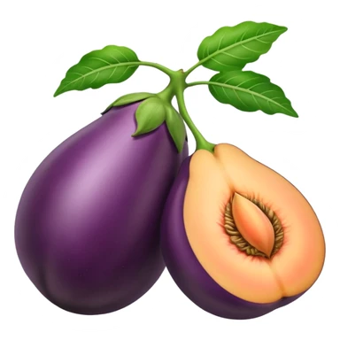 Egg plant inside peach sticker