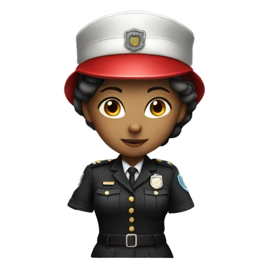 An officer girl with red cap sticker
