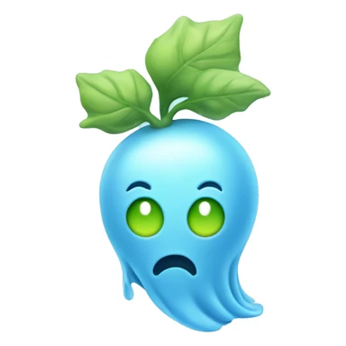 light blue ghost with sprout on top of it’s head  sticker