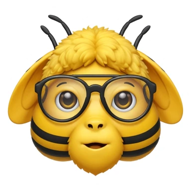 bee with glasses sticker