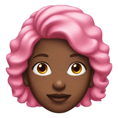 Black girl with pink hair and hearts on her face sticker