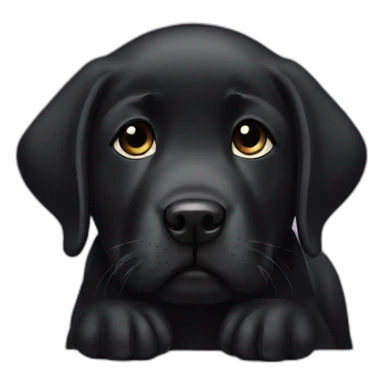 the black labrador puppy is sad sticker