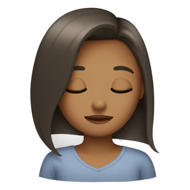 straight hair girl is sleeping  sticker