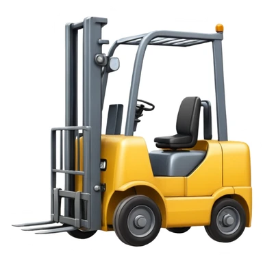 A smiling, anthropomorphized forklift sticker