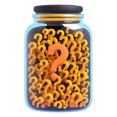 glass jar filled with question marks sticker