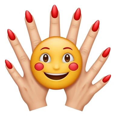 Smile emoji with nails sticker