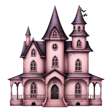Soft pink hunted house sticker