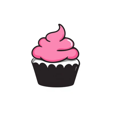 cupcake with pink icing sticker