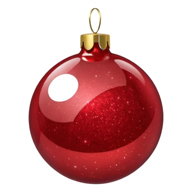 Red glitter ball ornament sticker