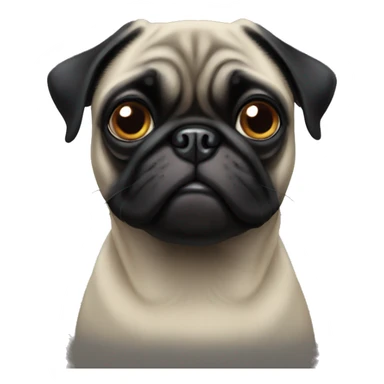 Cross eyed black Pug sticker