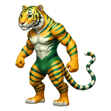full body strong green tiger sticker