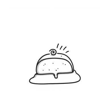 butter curl, hand-drawn lines, playful sticker