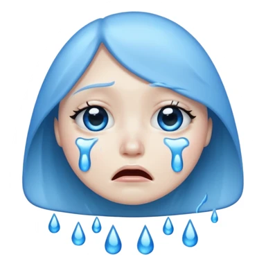 a computer crying, blue tears  sticker