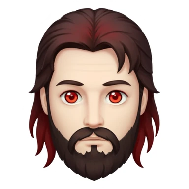 Evil, shadowie Male lord with Red glowing eyes and Long darkBrown Hair and chin beard sticker