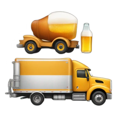 a truck with a trailer that looks like a beer sticker